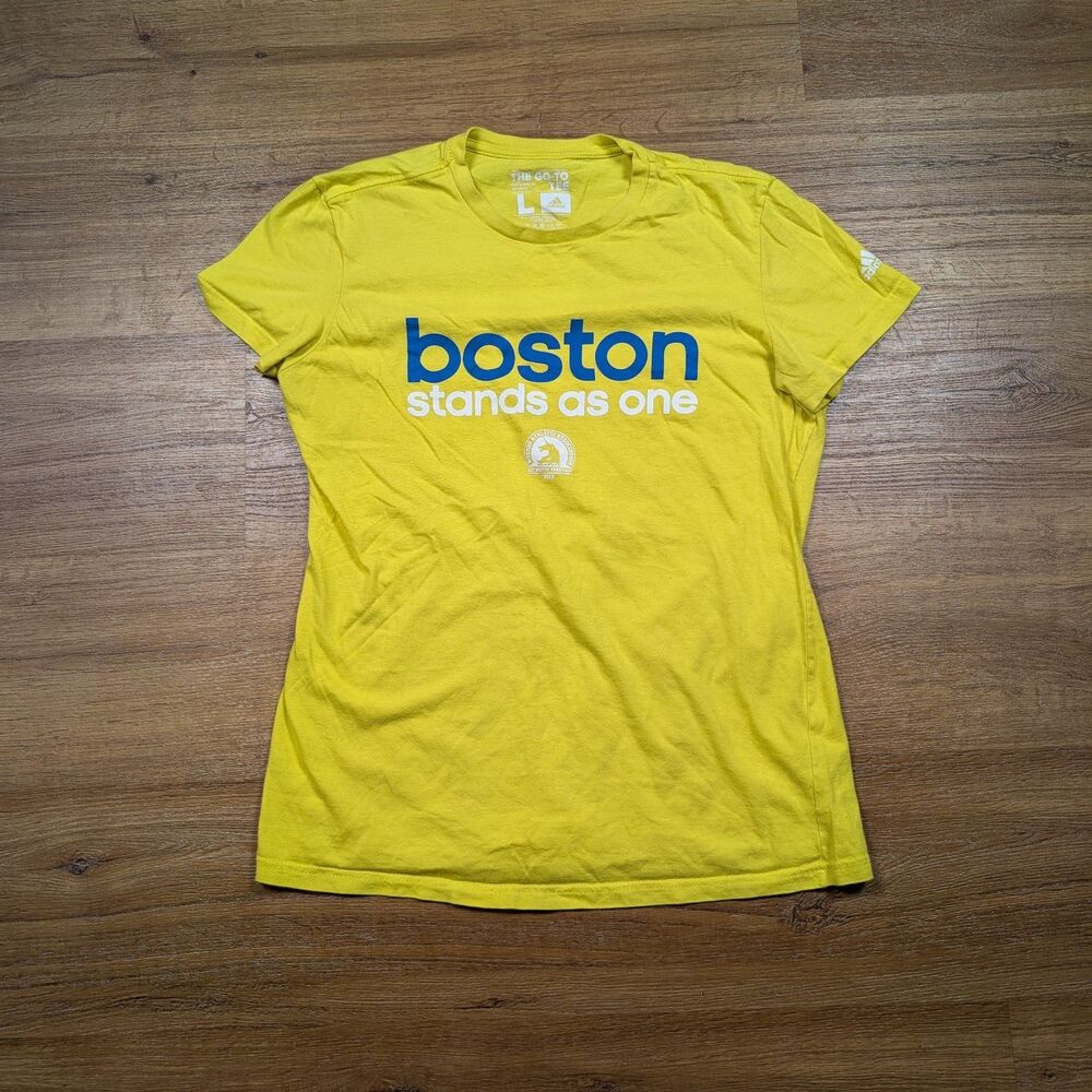 Adidas 2013 Boston Marathon BAA 5K Running Shirt Women’s Size Large Yellow